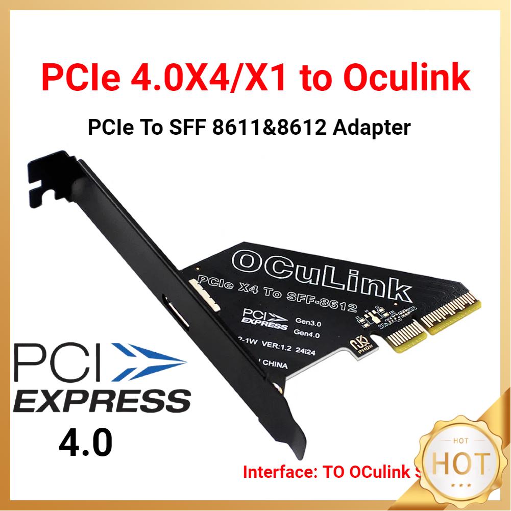 PCIe - SFF 8611&8612 アダプターカード PCIe 4.0 - Oculink アダプター PCI Express - SFF-8612 拡張カードアダプター (Mac OS/Windows 用)