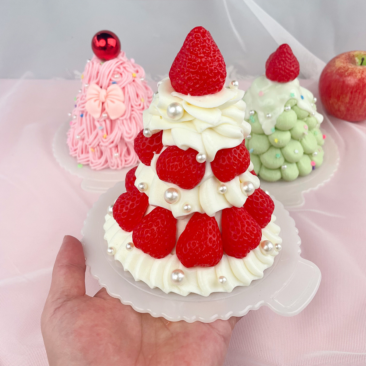 シミュレーションイチゴケーキモデルウィッシュツリーケーキフェイクデザートディスプレイサンプルミニチュアベーカリー装飾ホームショップウィンドウ装飾