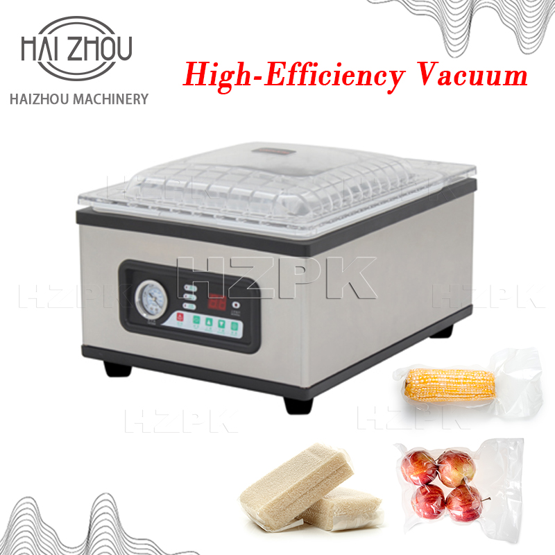 HAIZHOU 商業真空シーラー機自動チャンバー食品包装機デスクトップステンレス鋼シーラー肉果物用
