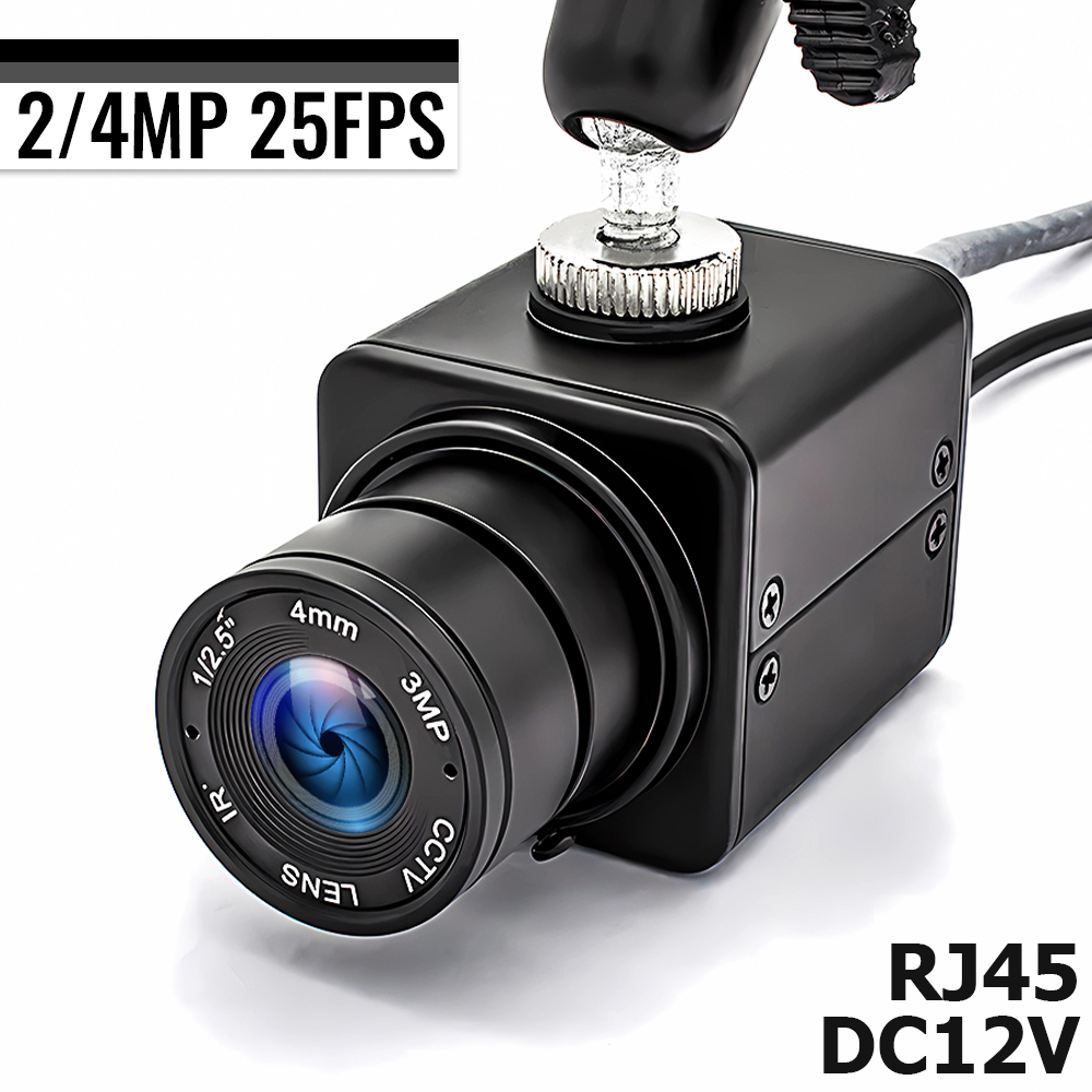 WGWK ミニ 2/4MP IPカメラ DC12V 4mm 82度 H.265 HD セキュリティ高解像度監視 Onvif P2P CCTVシステム RJ45 ウェブカメラ