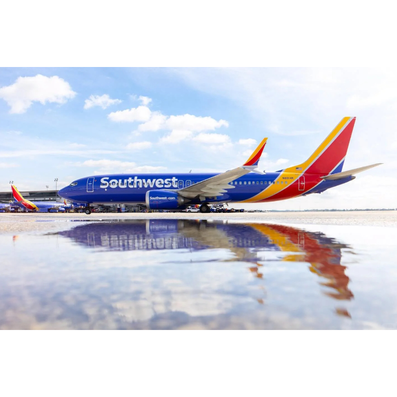 1:85 スケールダイキャストモデルアメリカンサウスウエスト航空ボーイング 737 樹脂飛行機エアバスライトホイールおもちゃコレクションディスプレイ
