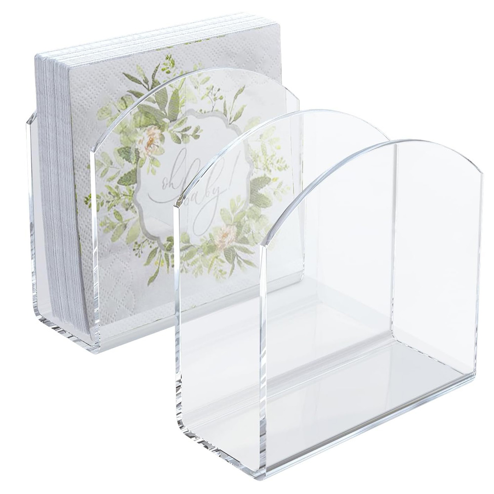2/4PCS Acrylic Napkin Holder Stand Tissue Box Dispenser Paper Towel Storage Rack Kitchen Restaurant Modern Design Vertical Holde