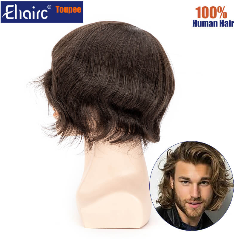 8 インチメンズインディアン人毛かつら 6x8 7x9 8x10 注入ヘアプロテーゼストレートヘアシステム男性用と女性用トッパー