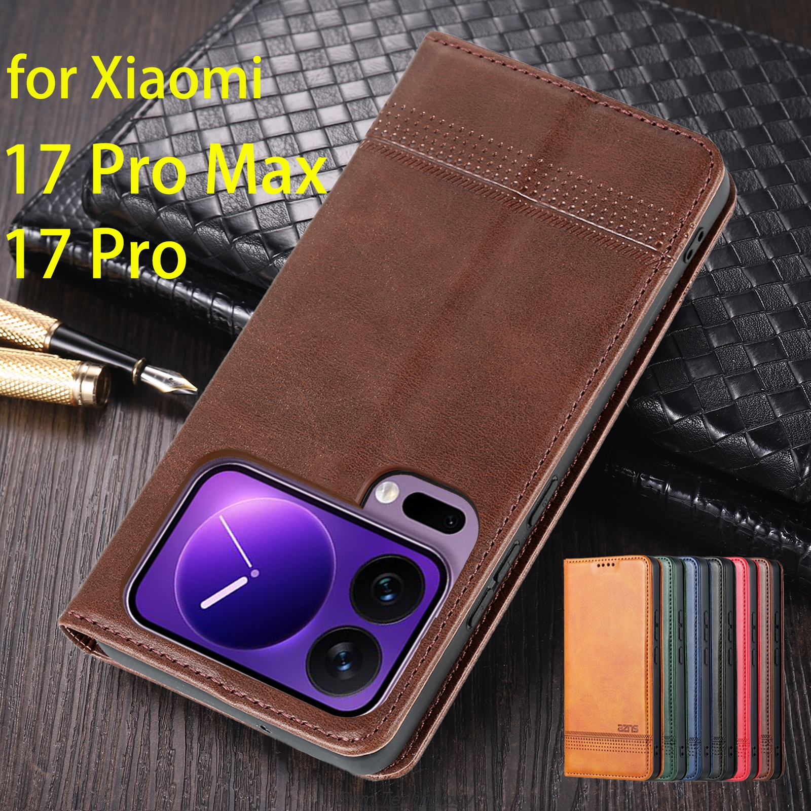 デラックス磁気吸着レザーフィットケース Xiaomi 17 Pro Max 6.9 "/17 Pro 6.3" フリップカバー保護ケース Fundas Coque