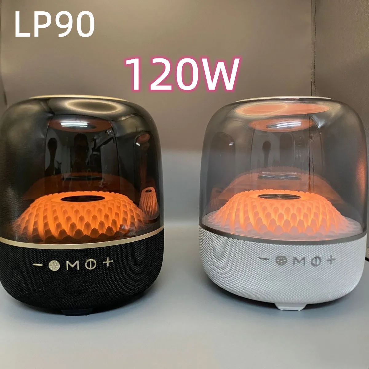 LP90 120 ワット強力なサブウーファーデスクトップ透明オルゴールワイヤレス 360 サラウンドサウンド Bluetooth スピーカー TWS/TF AUX Caixa De Som