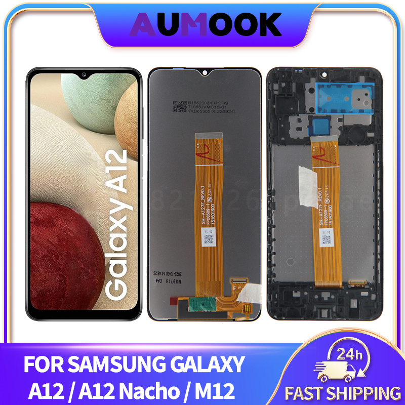 6.5 "サムスンギャラクシー A12 A125 A12 ナチョ A127 M12 M127 Lcd タッチスクリーンデジタイザアセンブリパネル Lcd 修理部品