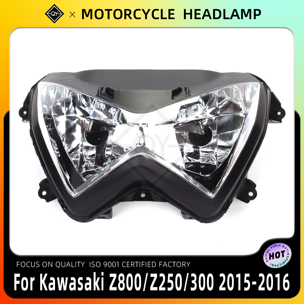 LQYL ヘッドランプオートバイヘッドライトアセンブリヘッドランプライトカワサキ Z250 Z300 Z800 2013 2014 2015 2016 Z 250 Z 350 Z 800