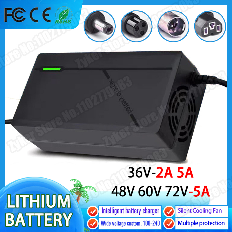 36V 48V 60V 72V 充電器 2A 5A リチウム電池パック 42 54.6 67.2 84V 10 13 16 20S スマートインテリジェント急速充電充電器 EU プラグ