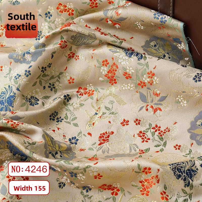 Japanese Style Metal Wire Jacquard Fabric for Cheongsam Coat Vest Clothing Design Cloth Diy By The Meter Sewing Material