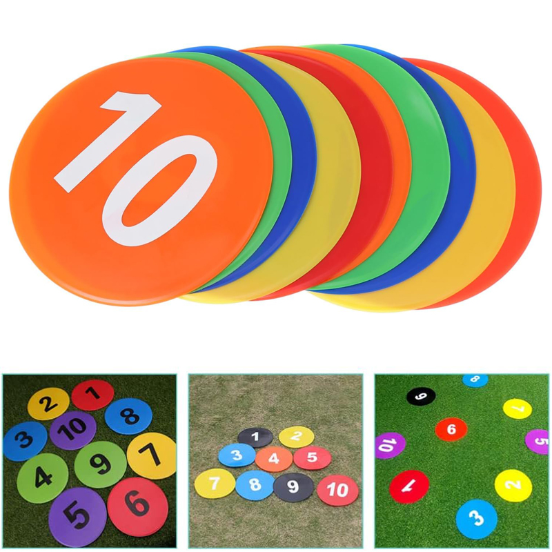 ラバースポットマーカースポーツ用 1 に 10 数字感覚統合おもちゃ子供大人バスケットボールサッカースピード敏捷性トレーニング
