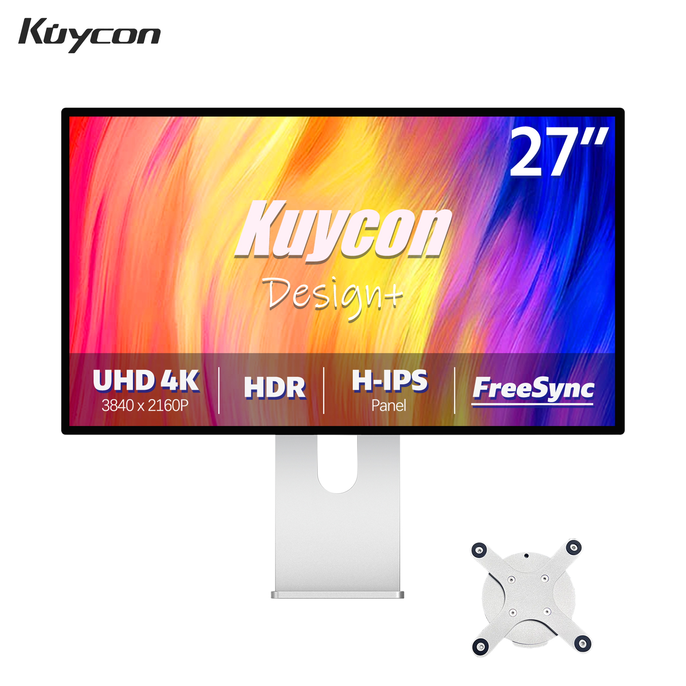 Kuycon P27G デスクトップモニター 27 インチアルミ合金 HDMI 適応 4K コンピュータディスプレイ 99%sRGB VESA 適応 LED 液晶画面