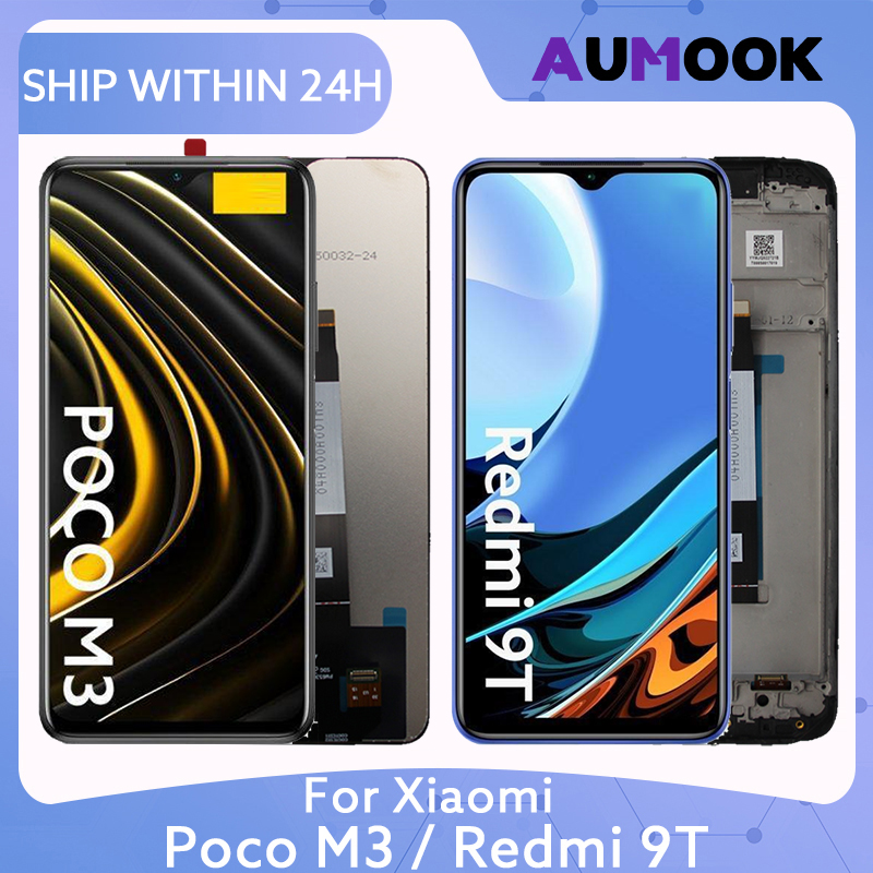 6.53 "Lcd ディスプレイ Xiaomi ポコ M3 Redmi 9T 液晶タッチスクリーンデジタイザアセンブリとフレーム M2010J19CG 交換修理部品