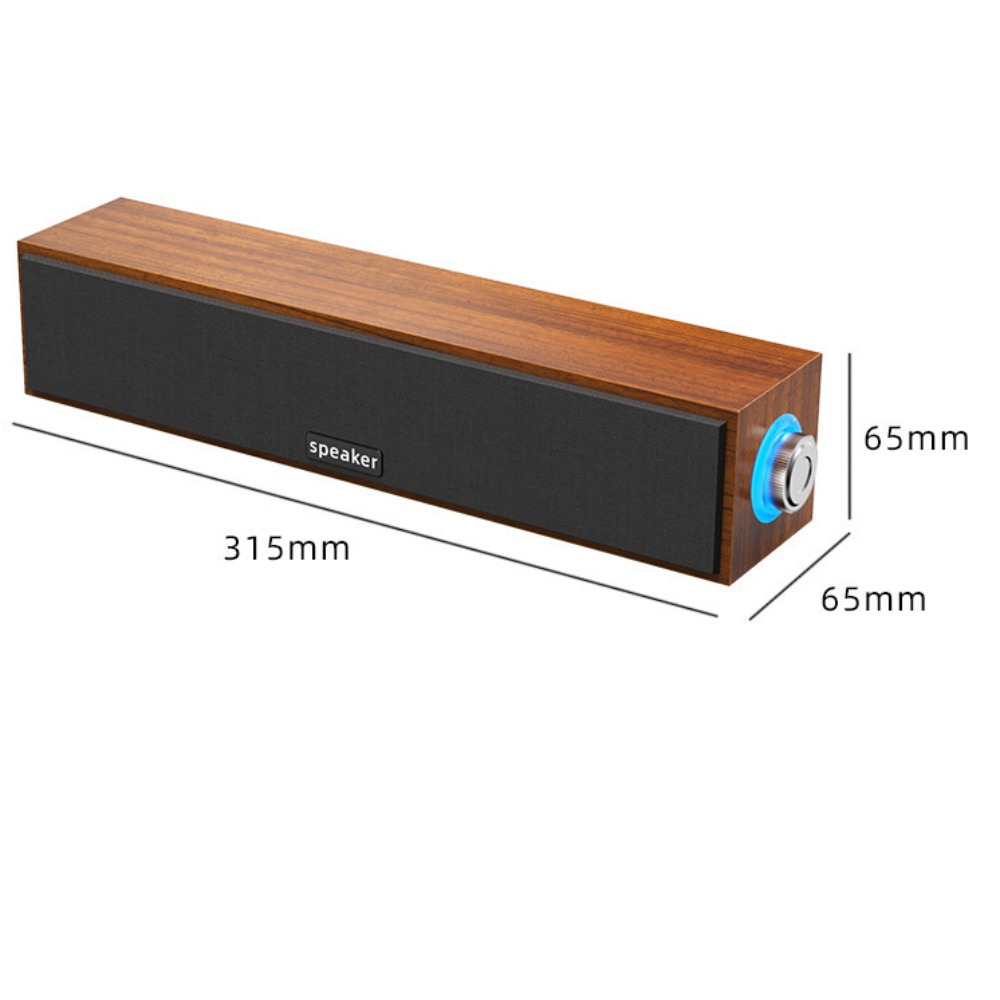 新しいロングストリップ USB 有線 Bluetooth デュアルスピーカー木製小型スピーカーコンピュータノートブックサウンドバーデスクトップ重低音