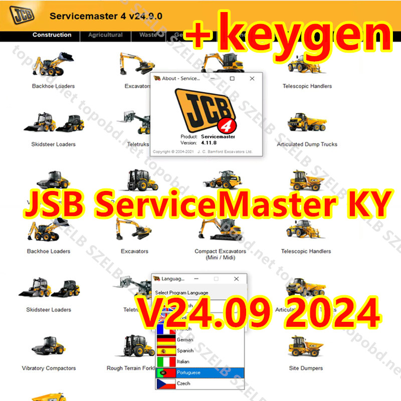 JCB-ServSTRMaster 4 V24.9 [092024]、診断ソフトウェア JCB Continent Gen、完全にロック解除または Keygen 無料インストール