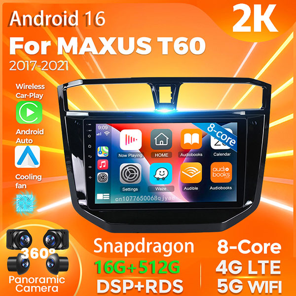 アンドロイド 16 Carplay 自動 MAXUS T60 2017 - 2021 カーラジオ GPS プレーヤーマルチメディアステレオ 360 カメラナビゲーションビデオ AI 音声 BT