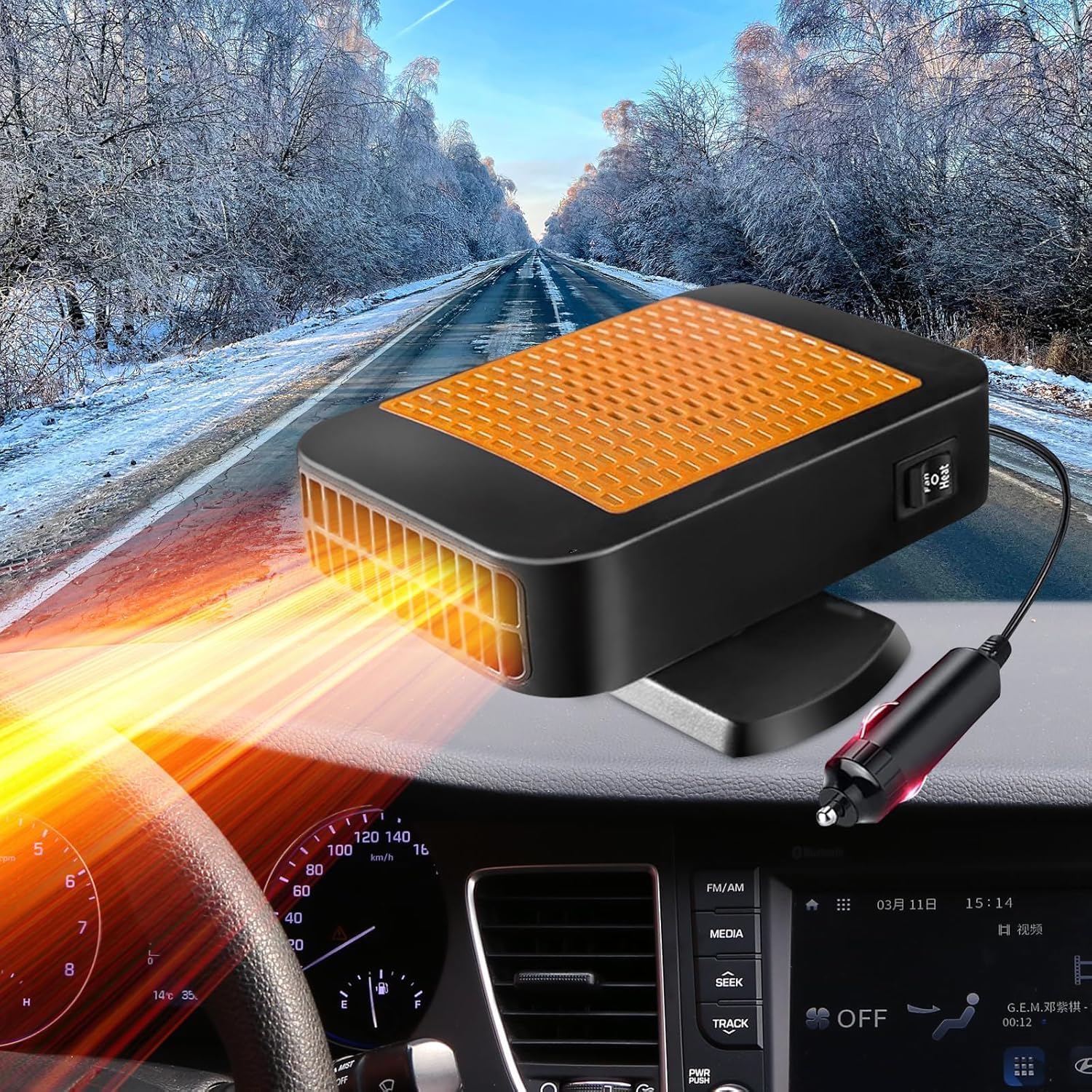 車の霜取り融雪ヒーター自動車ガラスデミスター車載ヒーターファン SUV トラック Rv トレーラーカーアクセサリー