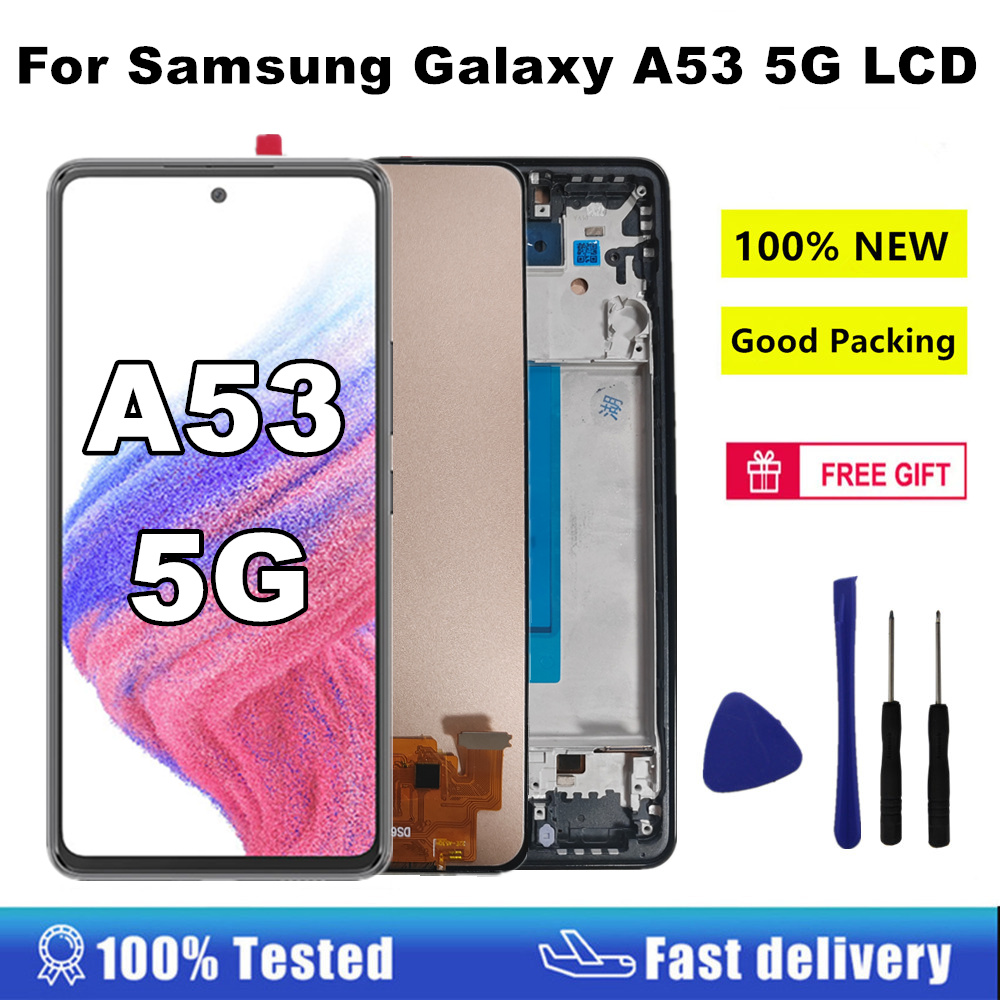 6.5 ''A536 AMOLED ディスプレイサムスン A53 5 グラム A536 A536B lcd ディスプレイタッチスクリーンフレームデジタイザアセンブリの修理部品