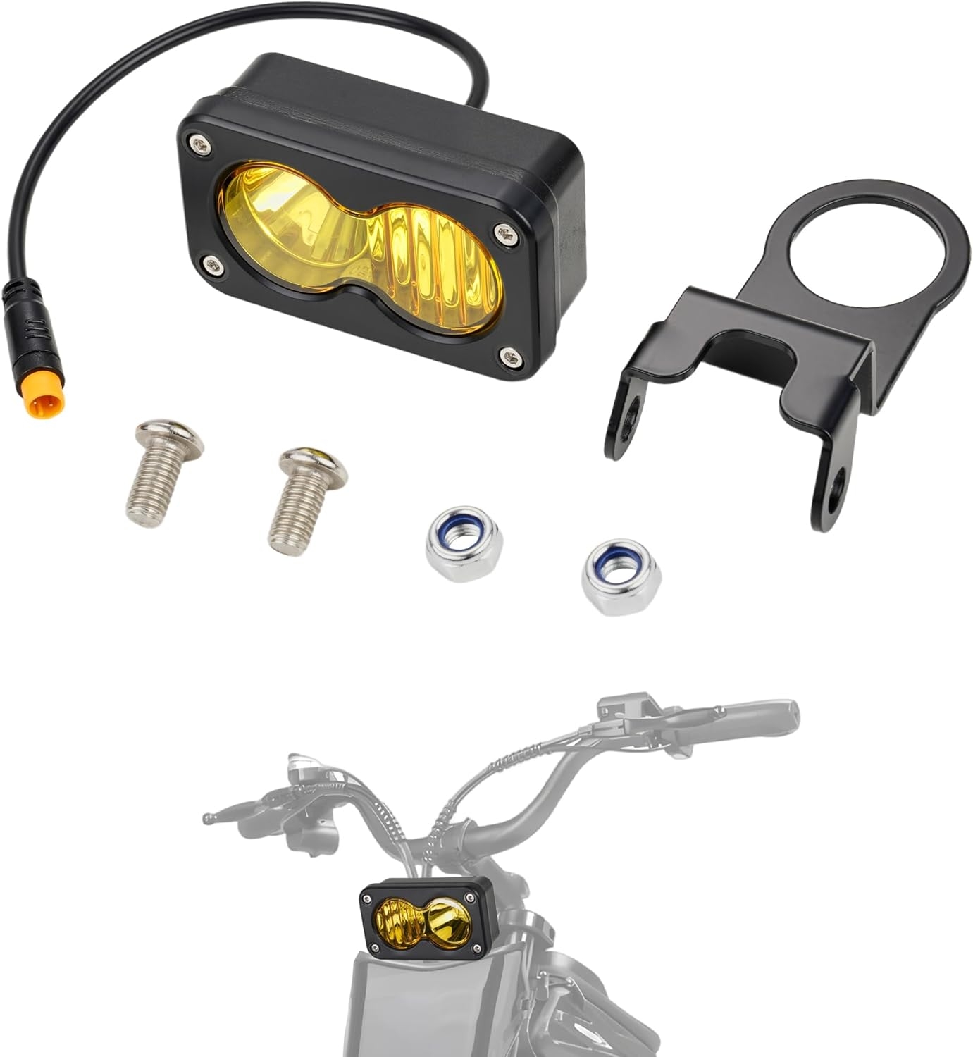 Ridstar Q20 電動自転車ヘッドライト 6500 18K 20 ワット超高輝度防水 LED ライト電動自転車 3 ピンユニバーサル 12-60V 電動自転車モーター ATV