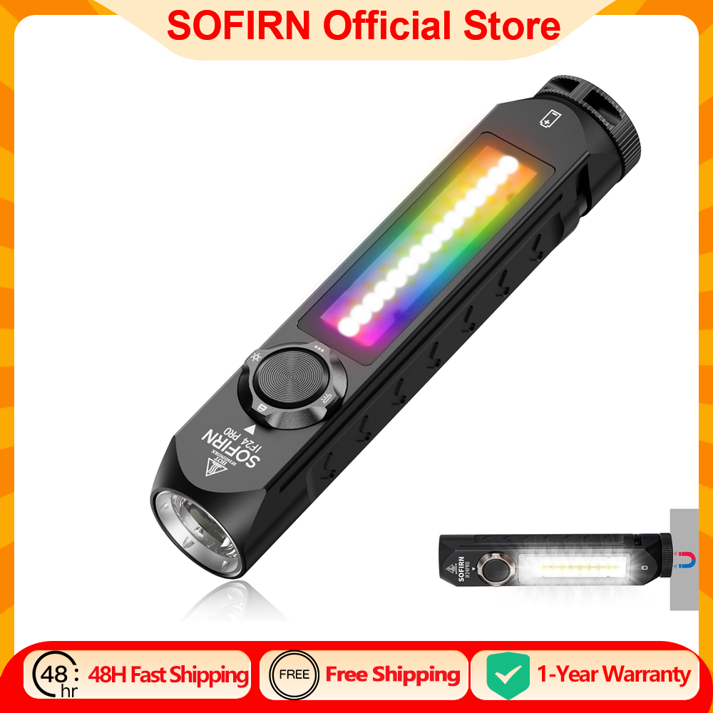 Sofirn IF24 プロ RGB ライト 1800lm 340 メートル SFT40 バックドライバー 18650 USB C 充電式懐中電灯フラッドスポット磁気付き