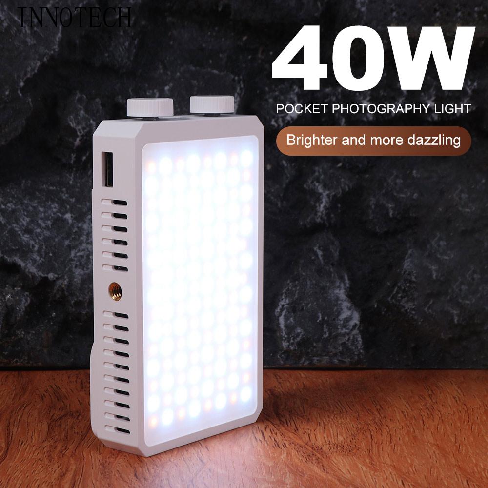 40W RGB LED カメラライト 4400mAh バッテリー 2800-9000K ミニ LED ビデオランプ調整可能な CRI/TLCI 90 ポータブルカメラフィルランプ