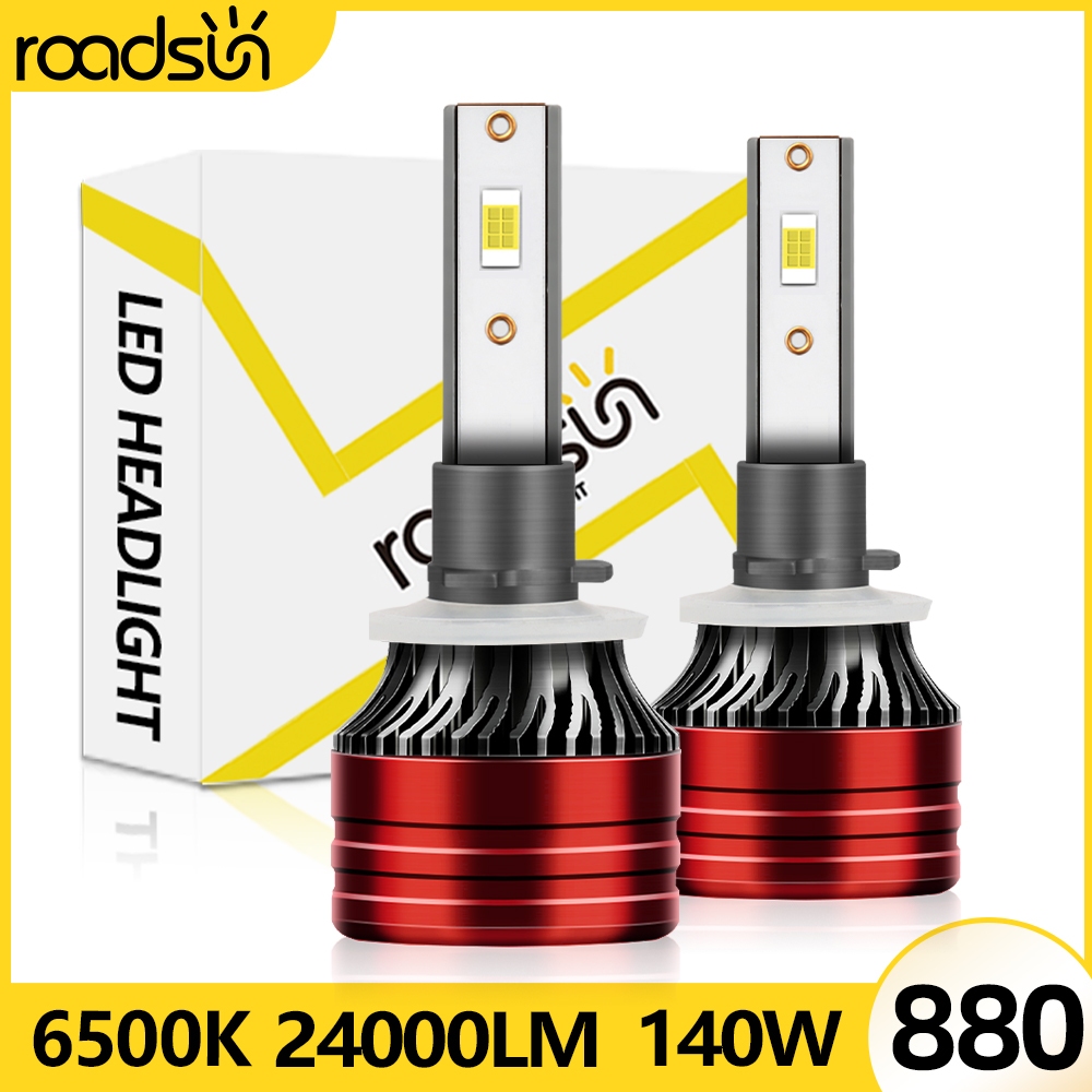 Roadsun 2X LED 車のヘッドライト電球 880 H27 フォグランプ 24000LM 140 ワット超高輝度 6500 K ヘッドランプ CSP 効率的な熱放散