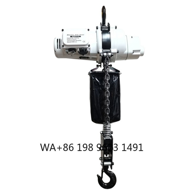 250kg 500kg 1000kg Single Phase Mini Electric Chain Hoist Industrial Lifting Workshop Material Handling