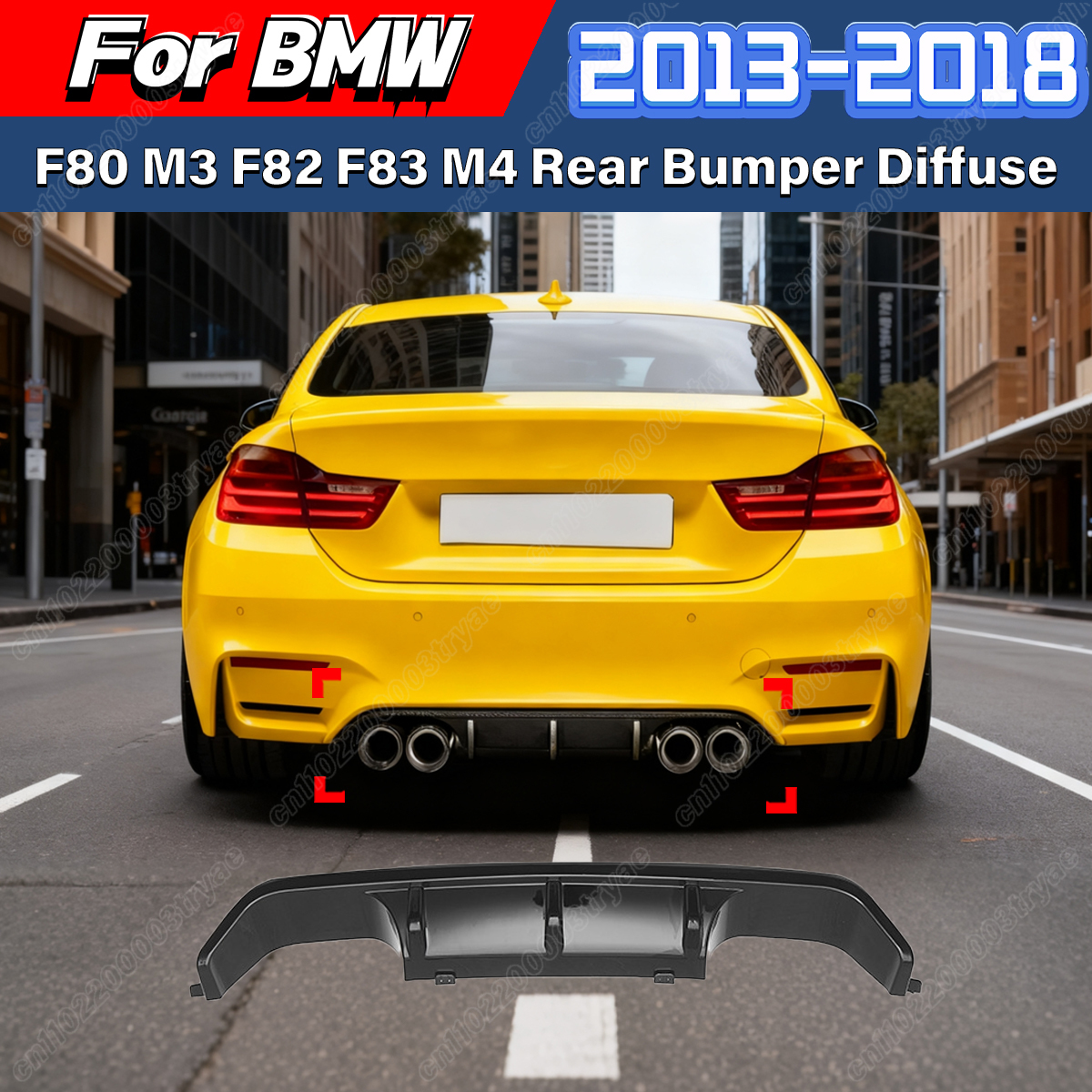Bmw F80 M3 F82 F83 M4 2013 2014 2015 2016 2017 2018 自動車リアバンパーディフューザーリップスプリッター保護プレートボディキット