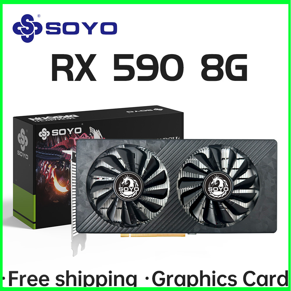 SOYO AMD RX 590 8GB ゲーミンググラフィックカード GDDR5 256ビット PCI Express 3.0 ×16 6ピン Radeon GPU rx590シリーズ