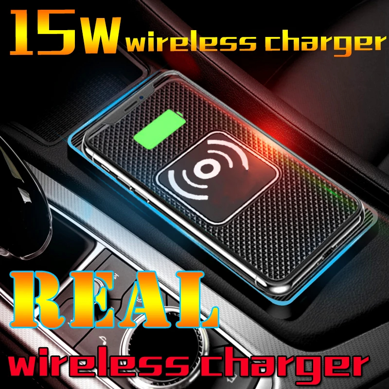 15W ワイヤレス車充電器パッド ノンスリップ Qi Android 用高速充電
