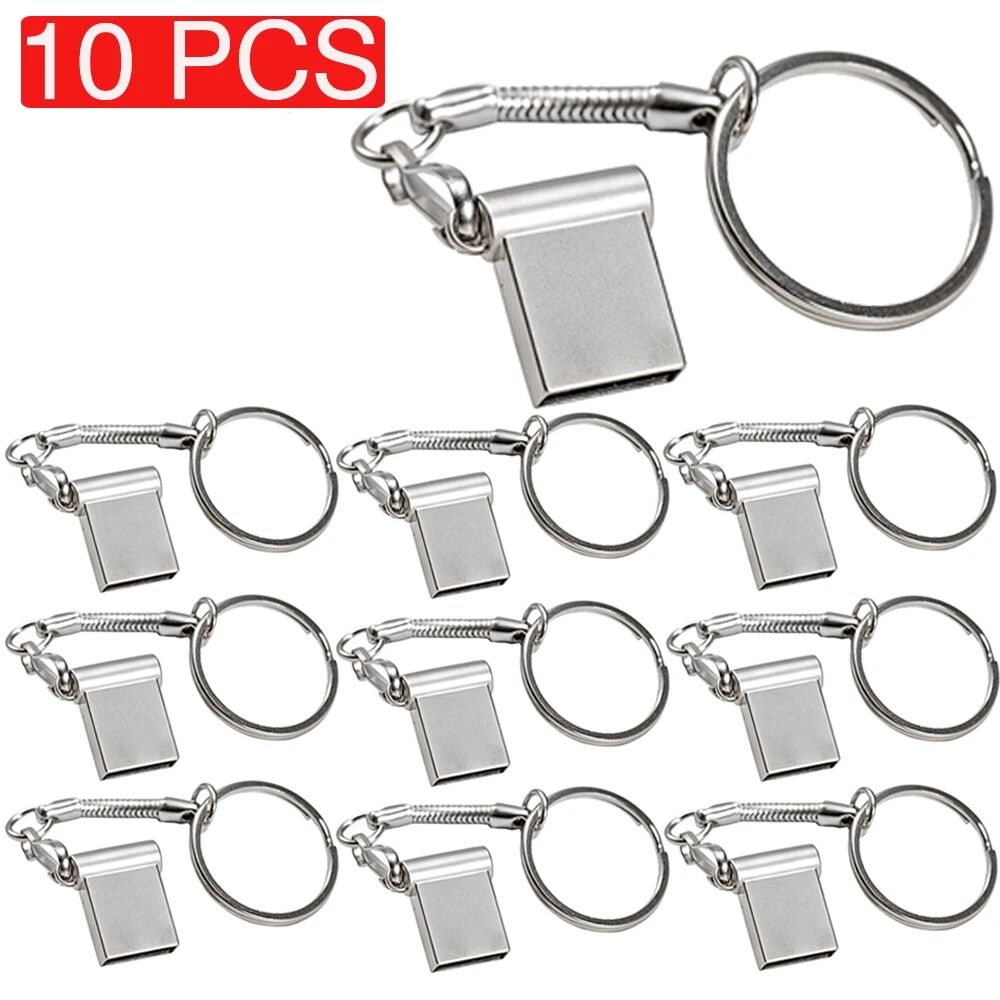 10 Pieces Lot USB Flash Drive 128GB Free Custom Logo Memory Stick Super Mini Metal Pen Drive 64GB Key Business Gift Pendrive 32G