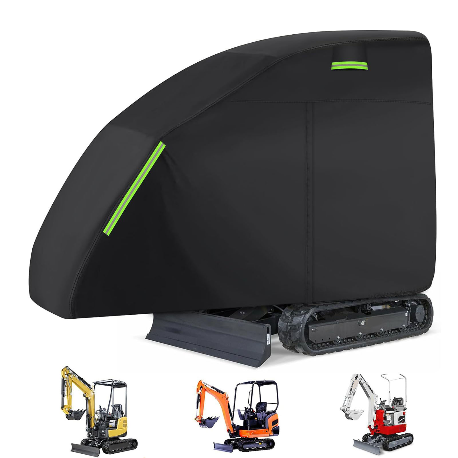 ミニショベルカバーボブキャット E20 1760-3530lbs 防水 210D オックスフォード生地ジッパー付き外装アクセサリー黒新しい