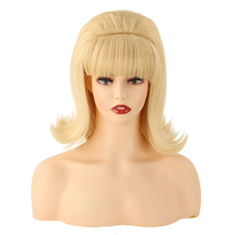 HAIRJOY 人工毛女性フリップウィッグ 70 年代ピンナップ Pelucas 60 年代レトロ蜂の巣スタイルヴィンテージルックハロウィン衣装かつら