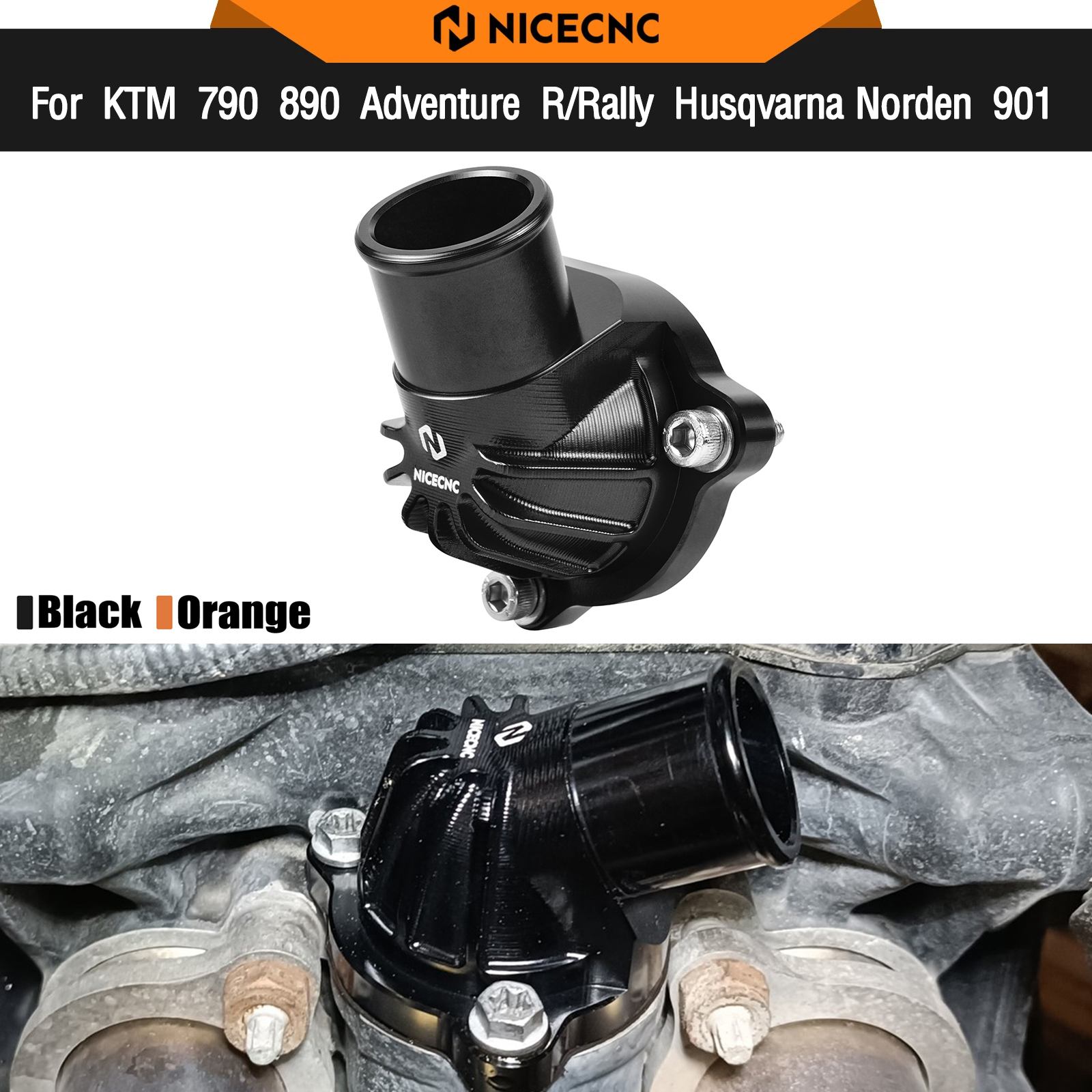 KTM 790 890 アドベンチャー/R 790 890 デューク/R 2018-2025 サーモスタットハウジング水道管接続ハスクバーナ ノルデン 901 2022-2025