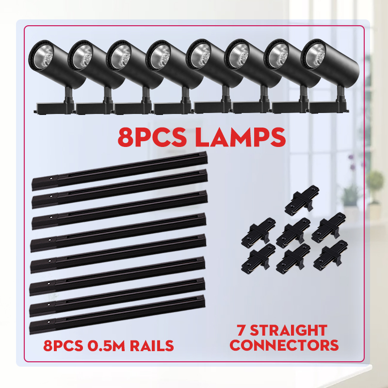 全体セット Led トラックライトレール 0.5/1 メートルスポットライト Led 12/20/30/40 ワットトラック照明システム器具スポットライトホームショップリビングルーム
