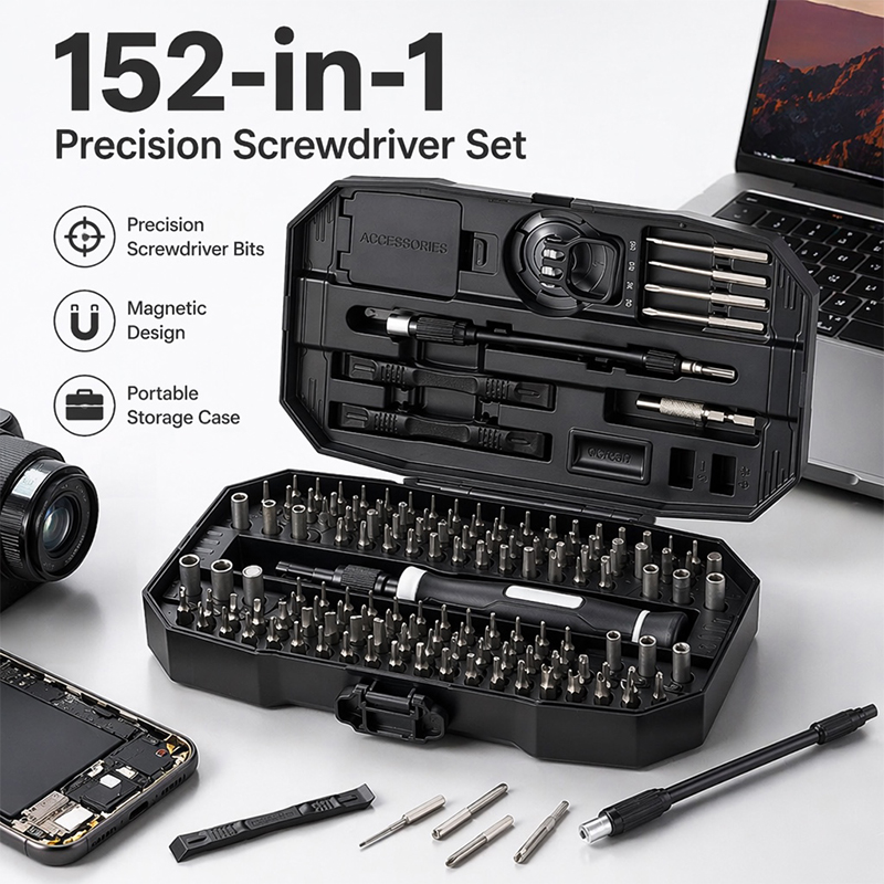 152 in 1 精密磁気マニュアルドライバーセット、ラップトップ PC 電話ゲームコンソールウォッチ用プロフェッショナル修理キット、T5 T6 トルクス