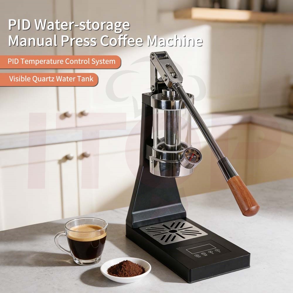 ITOP CMM01B 手動レバーエスプレッソマシン PID 温度制御付き 58 ミリメートル飽和抽出ヘッド石英ガラス水タンク 1-16 バー
