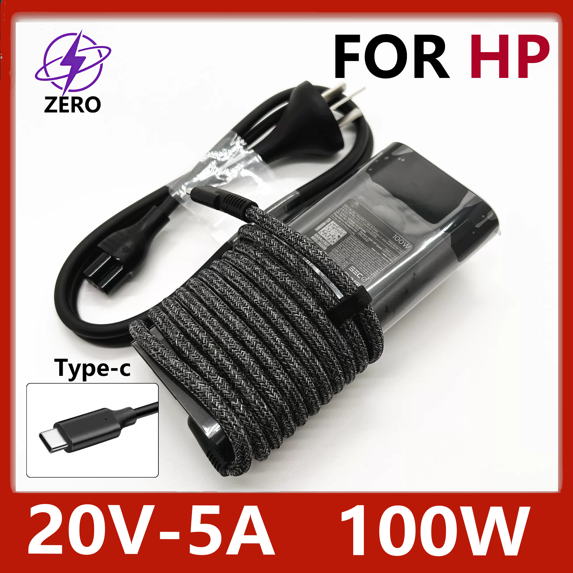 オリジナル 100 ワット 20V5A USB-C タイプ C ラップトップアダプタ充電器 Hp パビリオンプラス 14 Probook Omen Transcend 14 Tpn-Da32 ラップトップ電源用