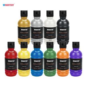 大人気の高品質・10色・250ml・無毒のアーティスト用アクリル絵の具セット。クラフトやDIY、絵画に最適です。
