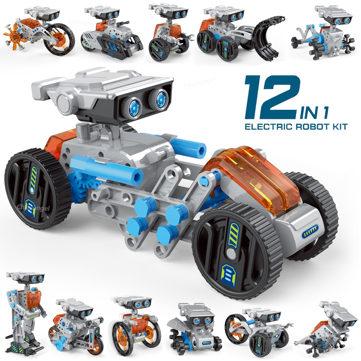 12-in-1 STEM ロボット構築キットおもちゃ DIY エンジニアリング建設セット教育科学実験ギフト子供ティーン
