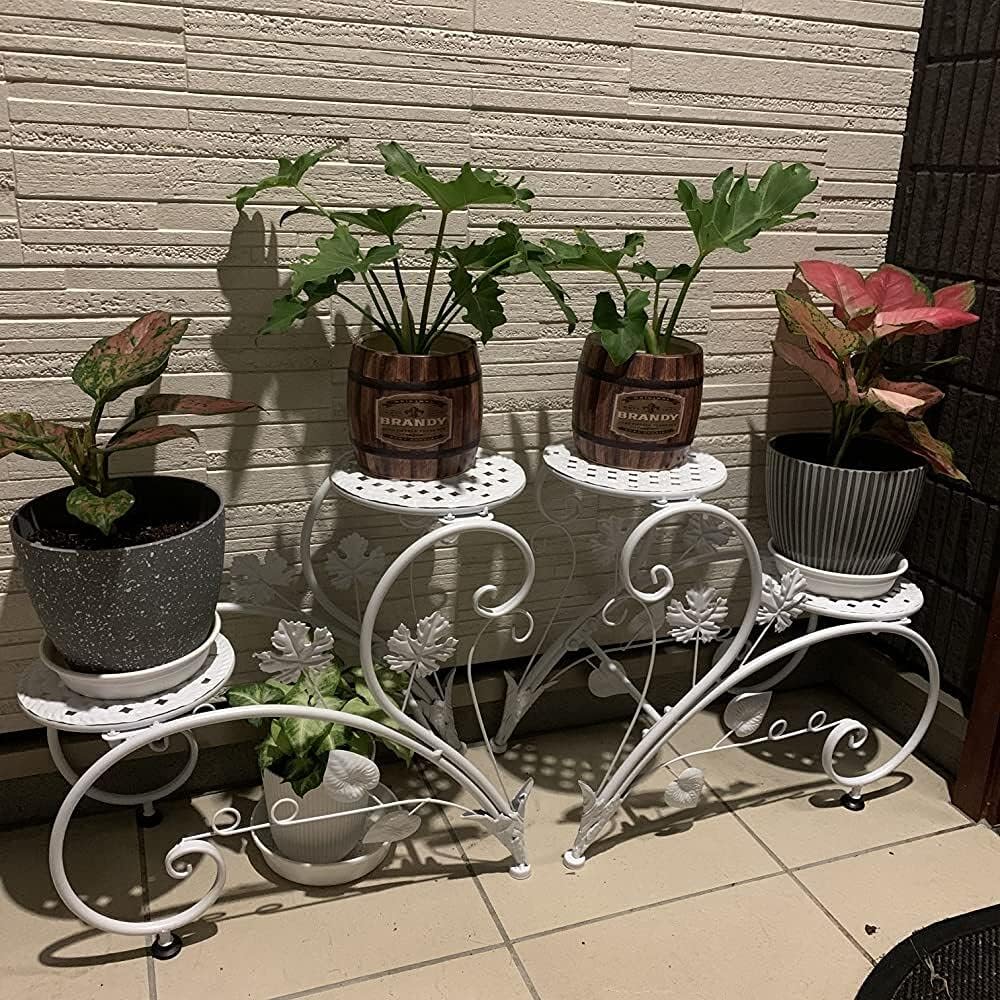 4段プラントスタンド陳列棚ガーデンパティオプランターラック家の装飾フラワースタンド屋内屋外用
