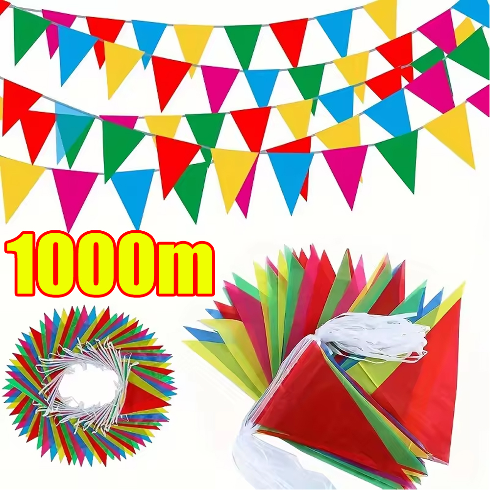 50-1000mm 多色ホオジロフラグ カラフルな三角形ペナントバナーフラグ カーニバルテーマ誕生日パーティー屋外イベント装飾用