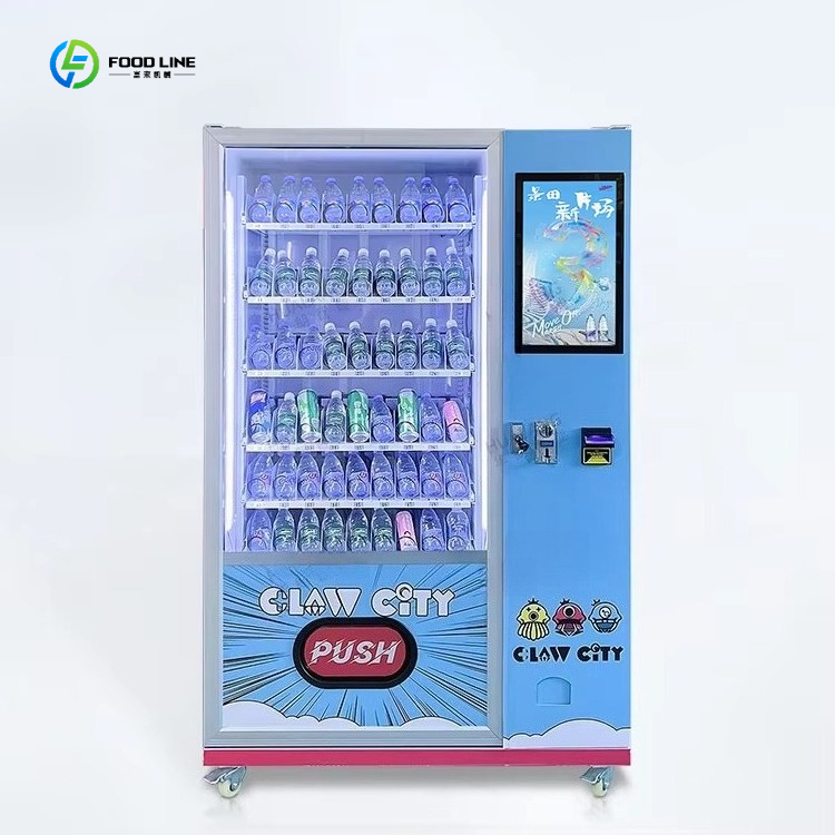 カスタマイズされたスナックや飲み物のための屋内屋外商業水ボトル自動販売機コイン/現金/カード支払い自動販売機