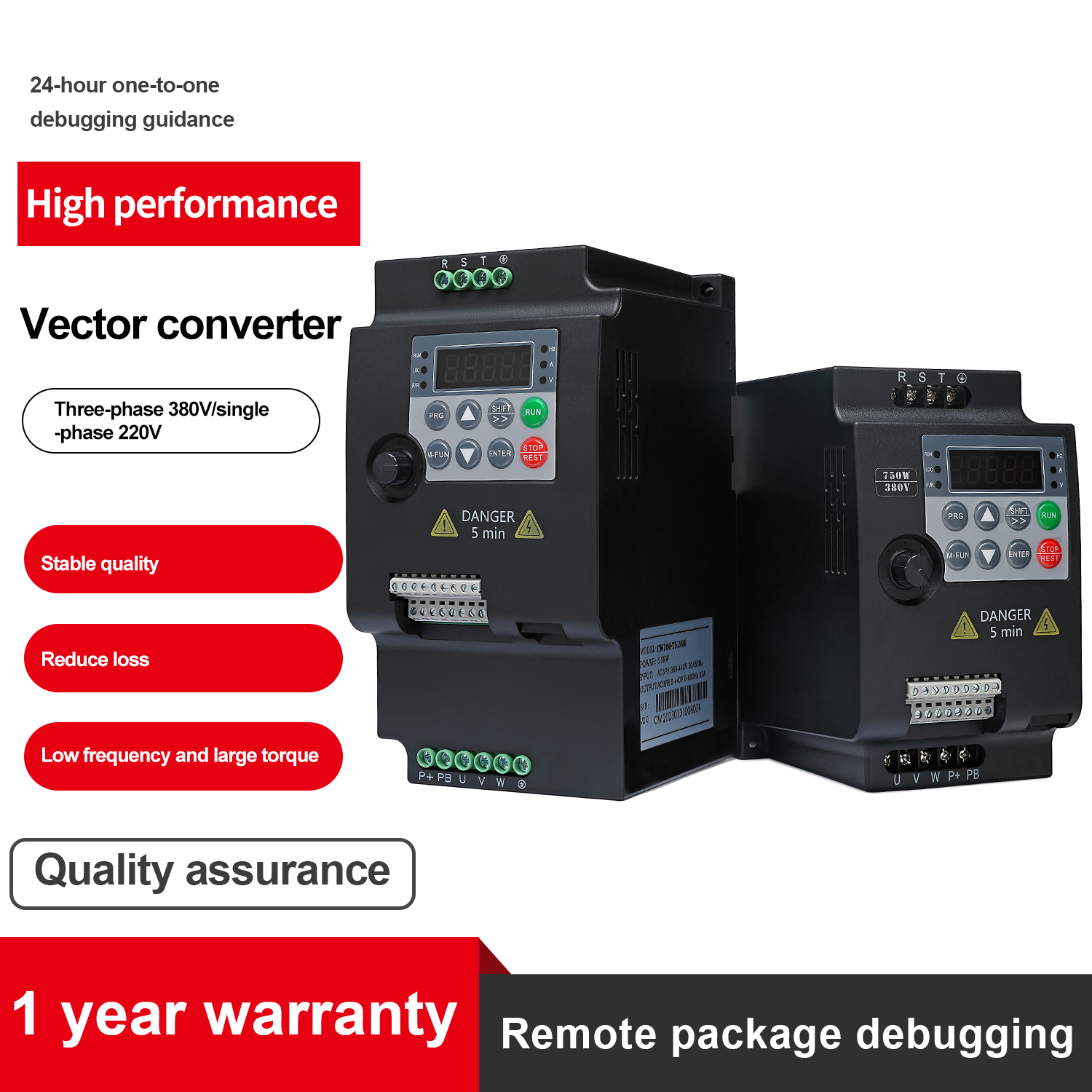 AC VFD 単相 220V/3Ph 380V 入力→ 3ph 出力 220V/380V 0.75/1.5/2.2/4/5.5KW 制御モータ用周波数変換器 インバータ