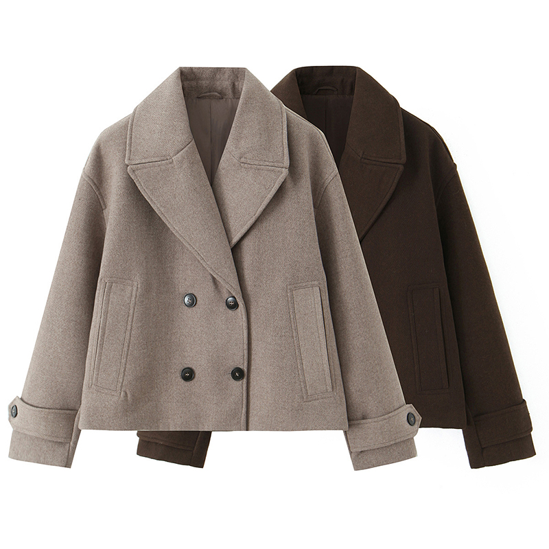 Willshela 女性ファッションソリッドダブルブレストトレンチジャケットヴィンテージラペルネック長袖女性のシックな女性の衣装