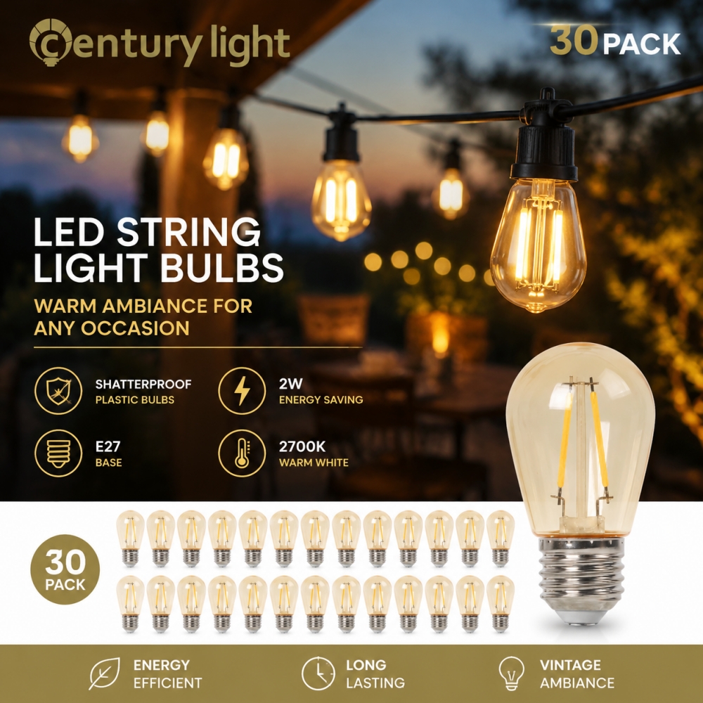 E27 ST45 S14 LED 電球 2 ワット 220 V 110 V 飛散防止プラスチック調光可能なストリング交換電球 2700 K ウォームホワイト屋内屋外ライト