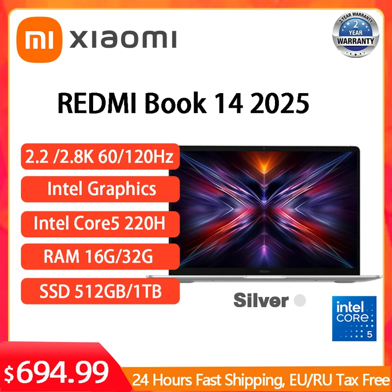Xiaomi ラップトップ REDMI Book 14 C5-220H 2.2K/2.8K 120Hz スクリーンコンピュータ PC ノートブック Ultrabook