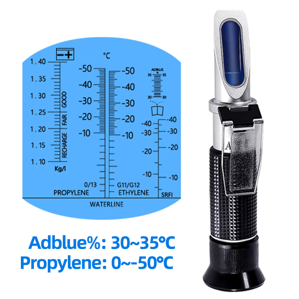 4 in 1 ハンドヘルド車屈折計車両 30-35% Adblue 流体グリコール尿素テスターバッテリー不凍液 ATC 付き