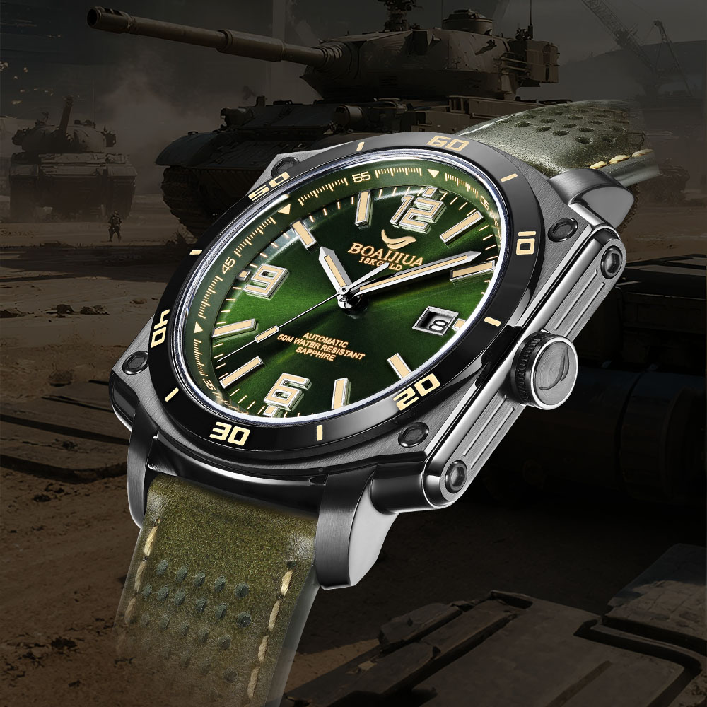 BORIAGE(BOAIJIUA) NH35 全自動機械式メンズウォッチ オリジナルデザイン 機械式時計 夜光腕時計