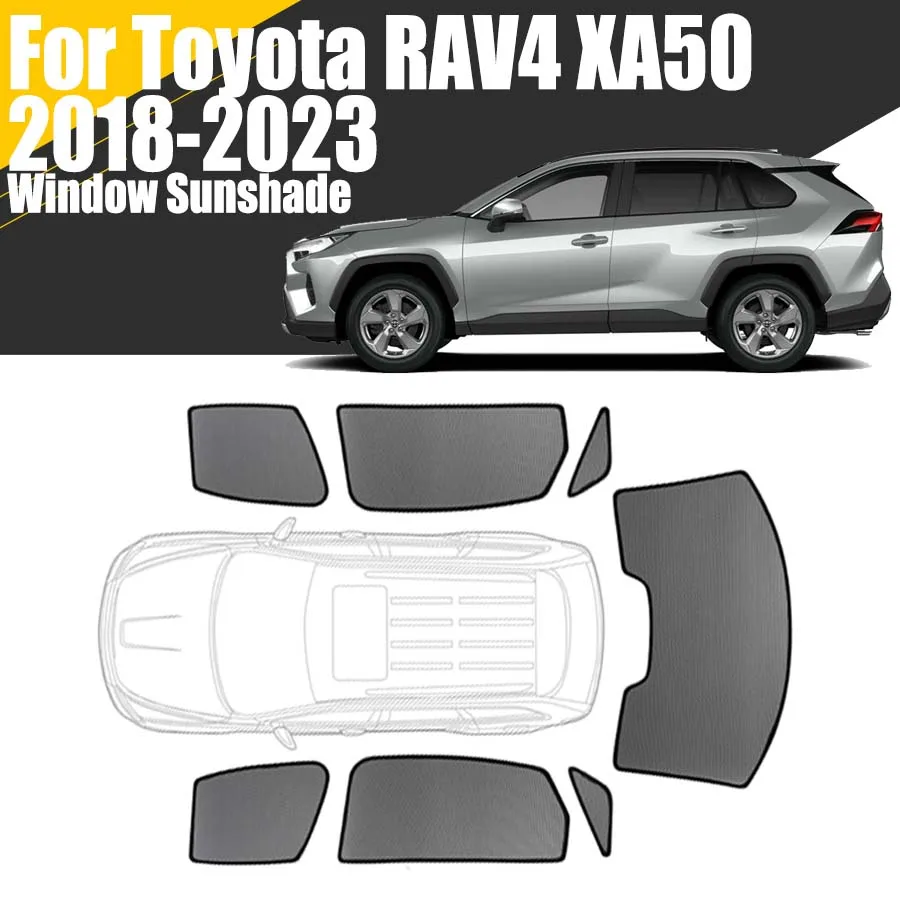 カスタム磁気車の窓サンシェードトヨタ RAV4 XA50 2018-2023 5th 世代 SUV カーテンメッシュフロントガラスフレームカーテン