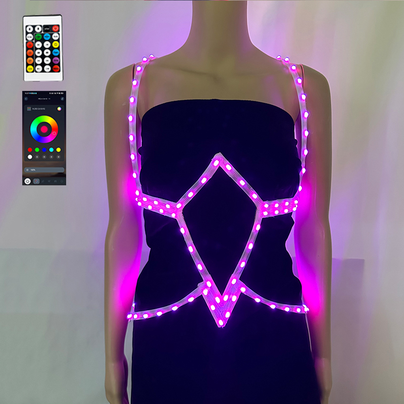 クリエイティブ LED トロンダンス摩耗女性セクシーな LED ケージコルセット発光バレエ衣装光る服バーステージパフォーマンスアクセサリー